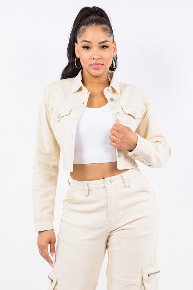 American Bazi Laced Back Cropped Jacket - NROOTED - 