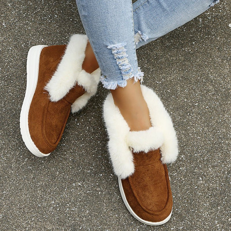 Cozy Faux Fur - Lined Slip - On Boots – Warmth, Comfort, and Style - NRooted Society - shoes