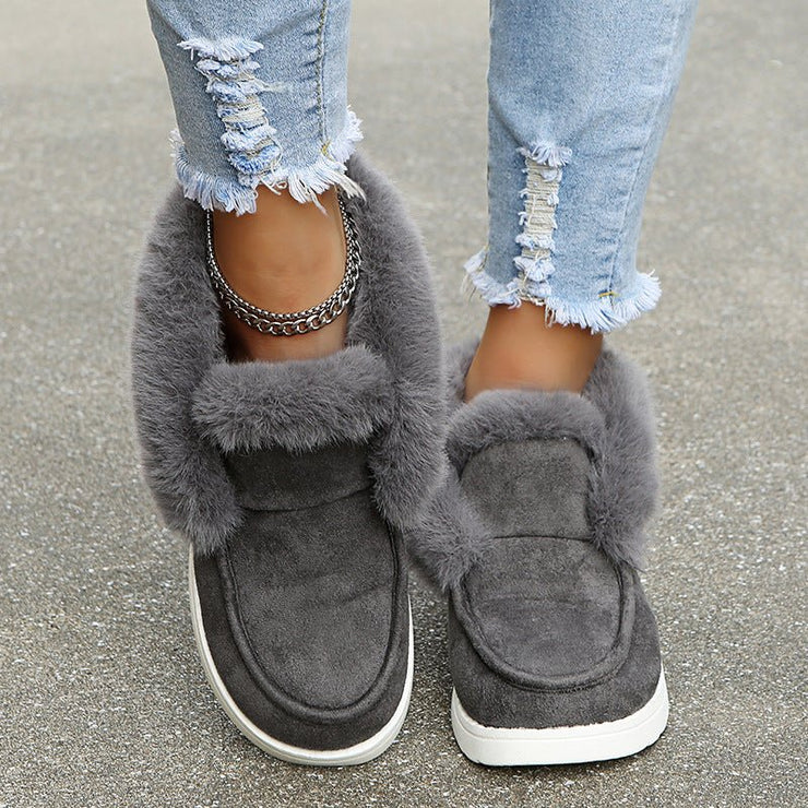 Cozy Faux Fur - Lined Slip - On Boots – Warmth, Comfort, and Style - NRooted Society - shoes