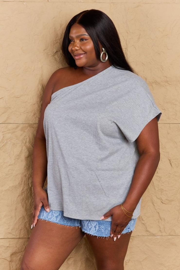 Ninexis in My Groove One Shoulder Loose Top - NRooted Society - Short Sleeve Shirt