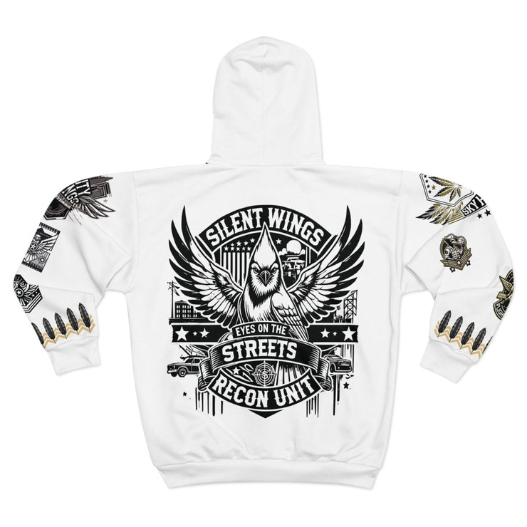 Silent Wings Zip - Up Hoodie - NRooted Society - All Over Prints