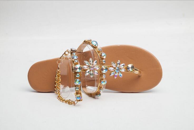 Crystal Bloom Jeweled Sandals