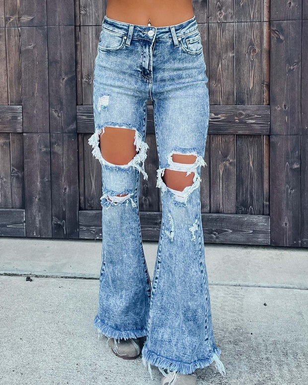 Broken Tassel Jeans - NROOTED CLOTHING-Jeans