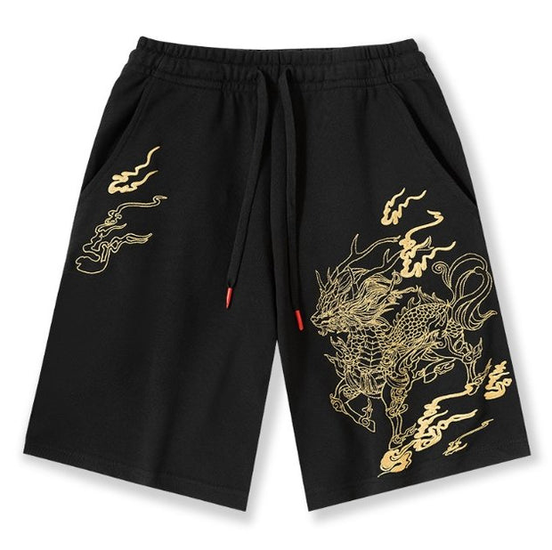 Embroidered Cotton Shorts - NROOTED CLOTHING-shorts