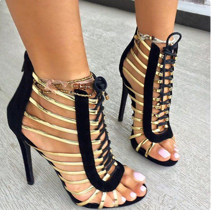 Metallic stiletto sandals - NROOTED-