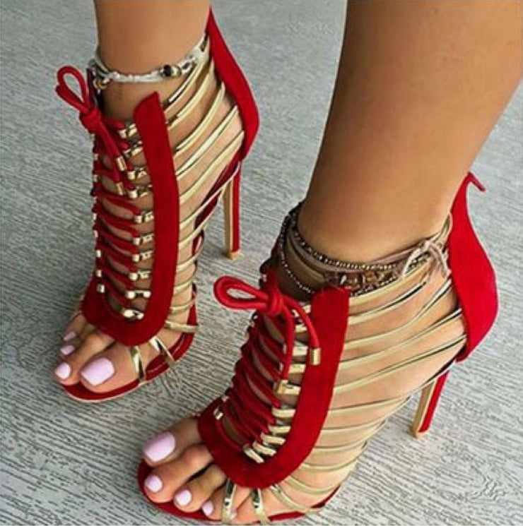 Metallic stiletto sandals - NROOTED-