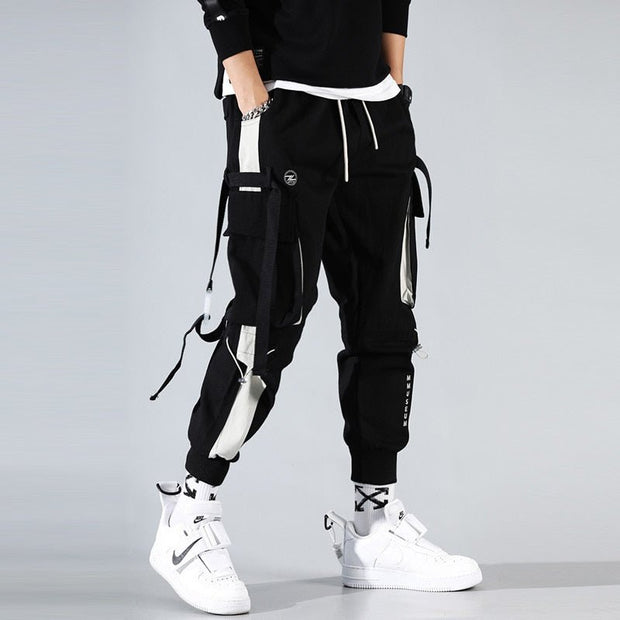 Ribbon Cargo Jogger Pants - NROOTED CLOTHING-joggers